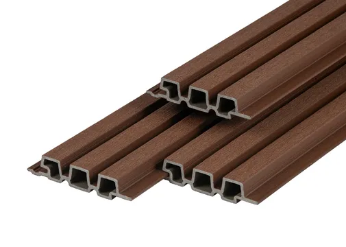 Triple Rhombus profiel houtcomposiet 33x170mm (werkend 140mm) - Ipé (donker bruin)