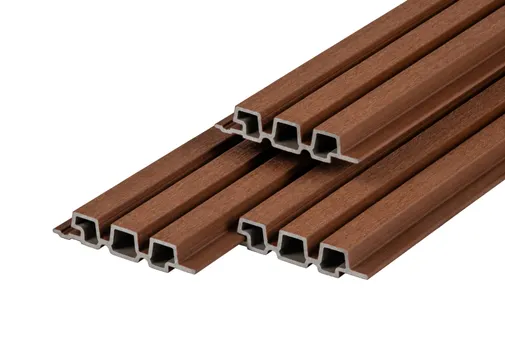 Triple Rhombus profiel houtcomposiet 33x170mm (werkend 140mm) | Ipé (donkerbruin)