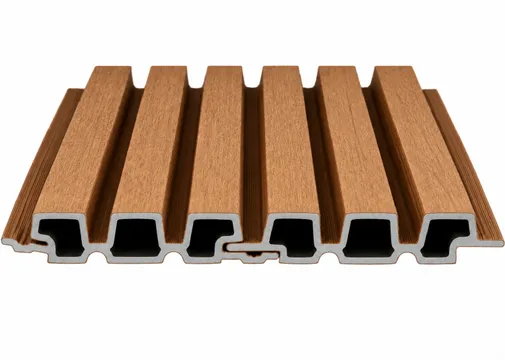 Triple Rhombus profiel houtcomposiet 33x170mm (werkend 140mm) | Teak (warmbruin)