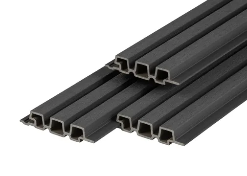 Triple Rhombus profiel houtcomposiet 33x170mm (werkend 140mm) - Zwart