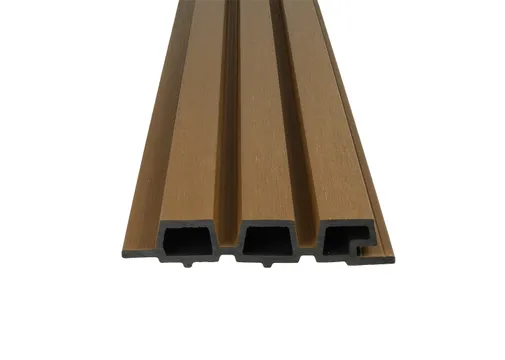 Triple rhombus profiel houtcomposiet 30x160mm (werkend 140mm) Teak