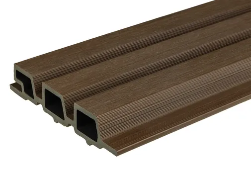 Triple rhombus profiel houtcomposiet 30x160mm (werkend 140mm) Ipé