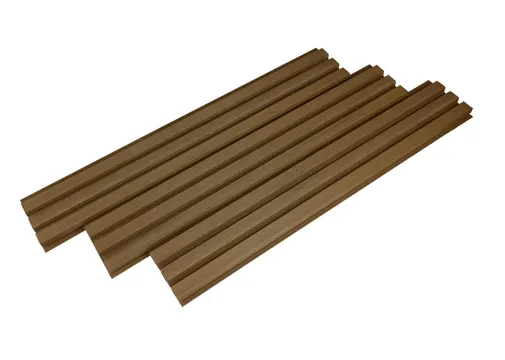 Triple rhombus profiel houtcomposiet 30x160mm (werkend 140mm) walnoot