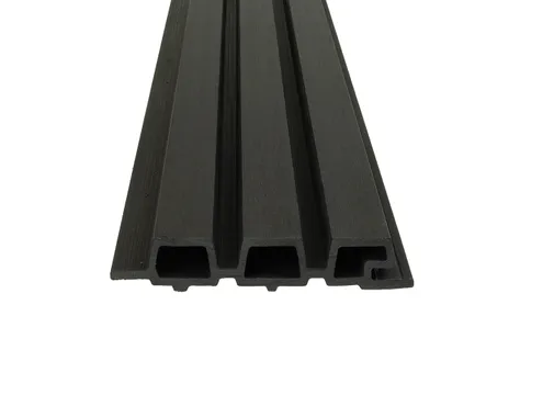 Triple rhombus profiel houtcomposiet 30x160mm (werkend 140mm) zwart
