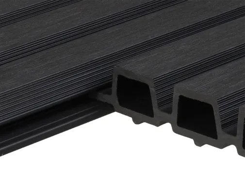 Triple rhombus profiel houtcomposiet 30x160mm (werkend 140mm) zwart