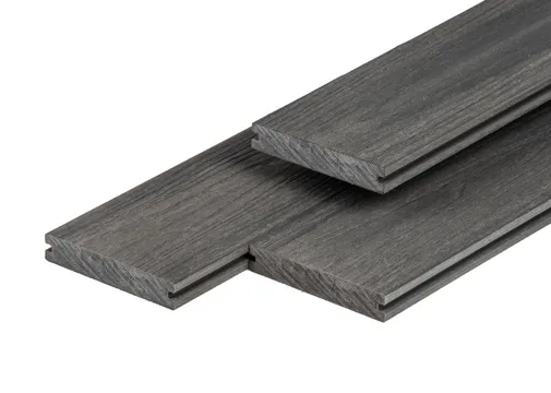 Houtcomposiet vlonderplank massief 23x138mm donkergrijs