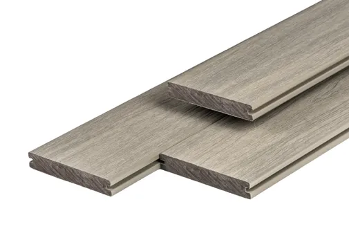 Houtcomposiet vlonderplank massief 23x138mm lichtgrijs