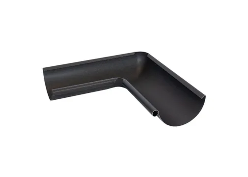 Binnenhoek mastgoot verzinkt staal 125mm 90° | Zwart RAL 9005