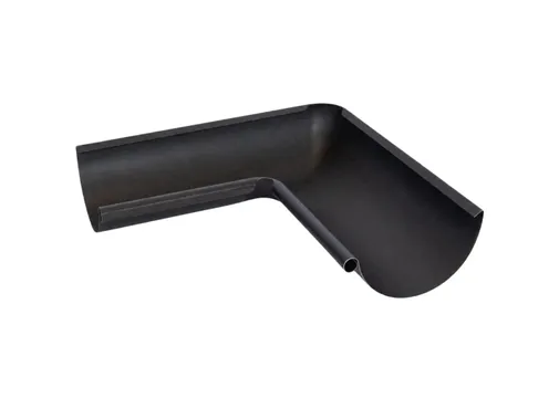 Binnenhoek mastgoot verzinkt staal 150mm 90° | Zwart RAL 9005