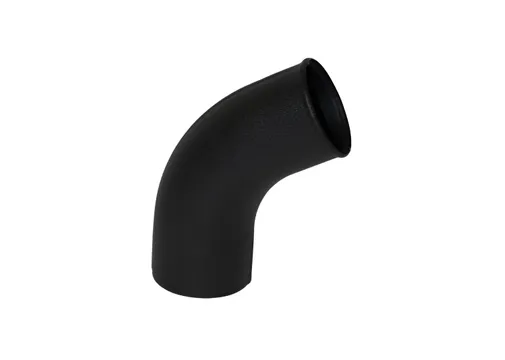 HWA eindbocht 60° verzinkt staal ø90mm | Zwart RAL 9005