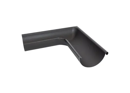 Buitenhoek mastgoot verzinkt staal 125mm 90° | Zwart RAL 9005