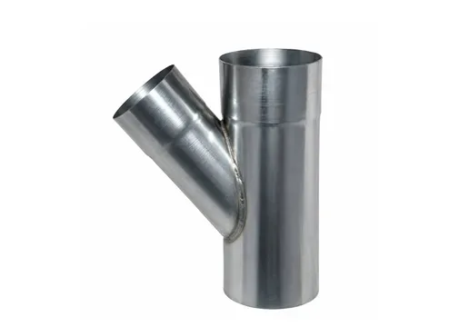 T-stuk zink 45° ø80 x 80 x 80mm t.b.v. HWA-buis ø80mm