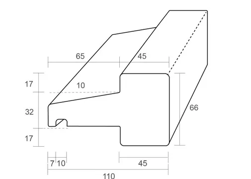 Kalfdeel Meranti kozijnhout (model D) 66x110mm 2x gegrond