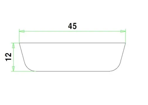 Koplat Grenen (Model B) 12x45mm met schuine kanten wit gegrond per 10 stuks