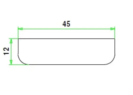 Koplat Grenen (Model E) 12x45mm met rechte kanten wit gegrond per 10 stuks