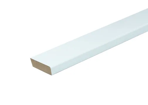 Koplat MDF Vochtwerend recht (model halve E) 12x20mm wit voorgelakt per 10 stuks