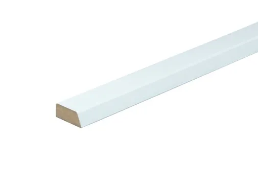 Koplat MDF Vochtwerend (model B) 12x37mm met schuine kanten wit voorgelakt per 10 stuks