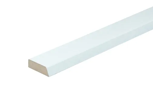 Koplat MDF Vochtwerend (model B) 12x45mm met schuine kanten wit voorgelakt per 10 stuks