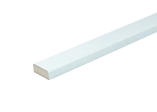 Koplat MDF Vochtwerend (model E) 12x32mm met rechte kanten wit voorgelakt per 10 stuks