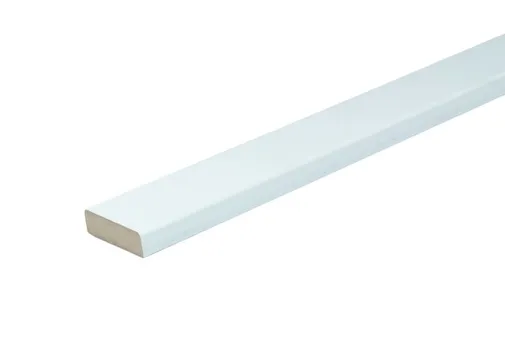 Koplat MDF Vochtwerend (model E) 12x45mm met rechte kanten wit voorgelakt per 10 stuks