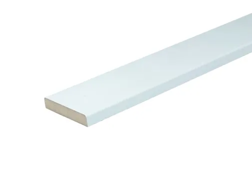 Koplat MDF Vochtwerend (model E) 18x80mm met rechte kanten wit voorgelakt per 4 stuks
