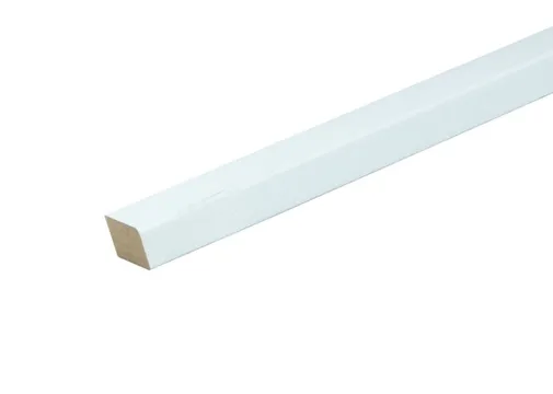 Koplat MDF Vochtwerend schuin (model halve B) 12x20mm wit voorgelakt per 10 stuks