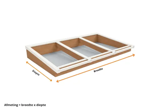 Lichtstraat Schilddak Douglas met 3 vaks veiligheidsglas | Wit RAL 9010