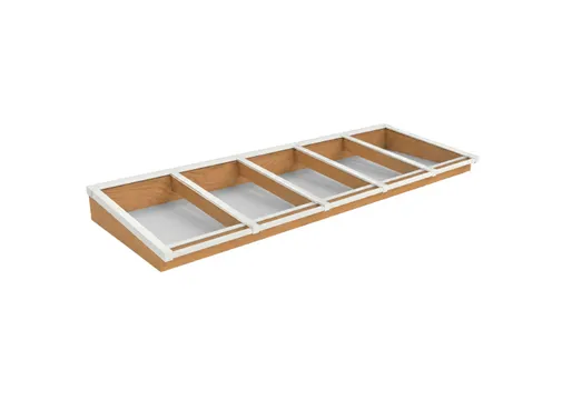 Lichtstraat Schilddak Douglas met 5 vaks veiligheidsglas | Wit RAL 9010