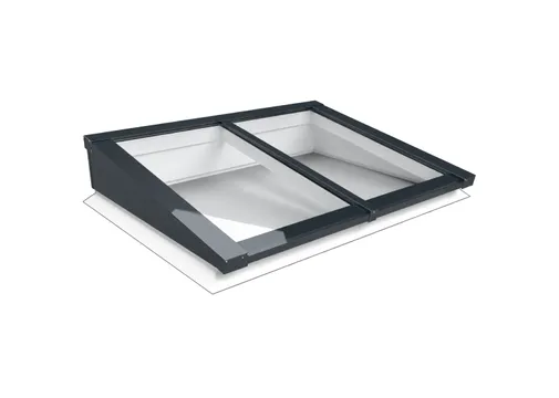 Lichtstraat Lessenaarsdak Grenen met 2 vaks HR++ isolatieglas | Antaciet RAL 7016
