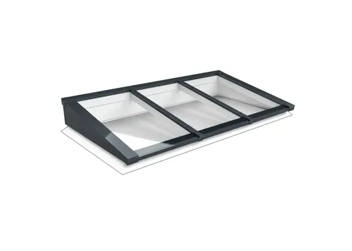 Lichtstraat Lessenaarsdak Grenen met 3 vaks HR++ isolatieglas | Antraciet RAL 7016