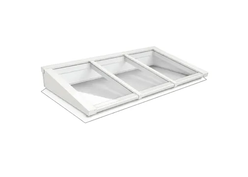 Lichtstraat Lessenaarsdak Grenen met 3 vaks HR++ isolatieglas | Wit RAL 9010