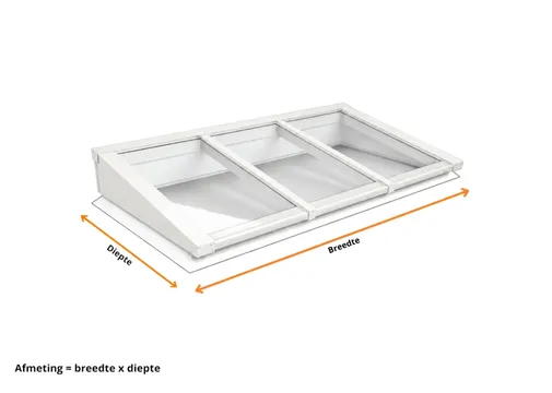 Lichtstraat Lessenaarsdak Grenen met 3 vaks HR++ isolatieglas | Wit RAL 9010