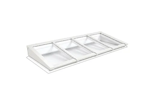 Lichtstraat Lessenaarsdak Grenen met 4 vaks HR++ isolatieglas | Wit RAL 9010