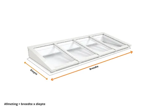 Lichtstraat Lessenaarsdak Grenen met 4 vaks HR++ isolatieglas | Wit RAL 9010