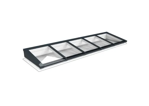 Lichtstraat Lessenaarsdak Grenen met 5 vaks HR++ isolatieglas | Antraciet RAL 7016