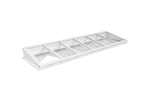 Lichtstraat Lessenaarsdak Grenen met 6 vaks HR++ isolatieglas | Wit RAL 9010