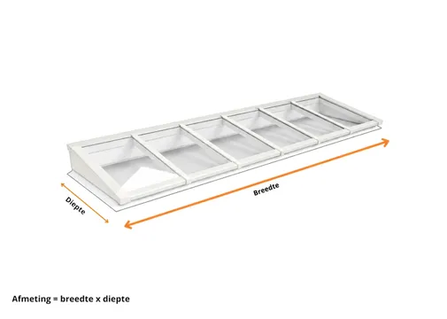 Lichtstraat Lessenaarsdak Grenen met 6 vaks HR++ isolatieglas | Wit RAL 9010