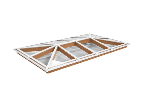 Lichtstraat Schilddak Douglas met 12 vaks veiligheidsglas | Wit RAL 9010