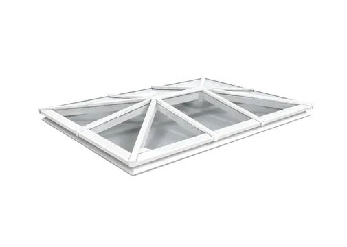 Lichtstraat Schilddak Grenen met 10 vaks HR++ isolatieglas | Wit RAL 9010