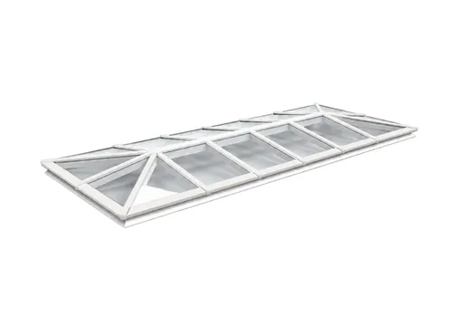 Lichtstraat Schilddak Grenen met 16 vaks HR++ isolatieglas | Wit RAL 9010