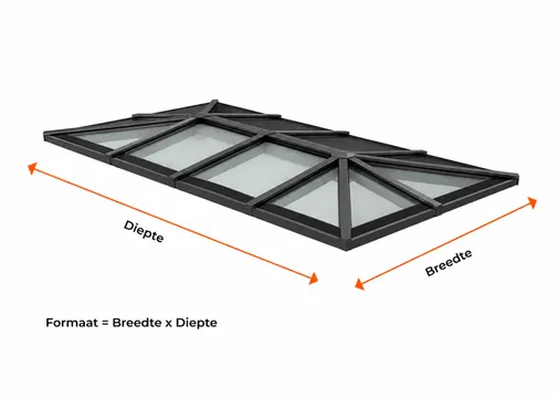 Lichtstraat Schilddak geïsoleerd HR++ isolatieglas | Antraciet RAL 7016