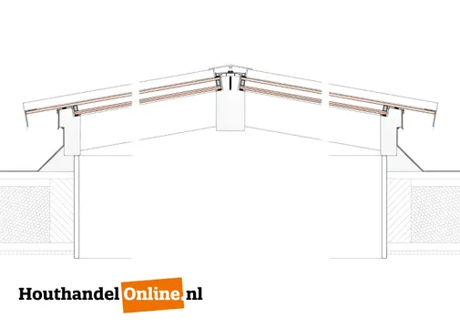 Lichtstraat Zadeldak Douglas met 2 vaks veiligheidsglas - 76,2cm breed | Zwart RAL 9005