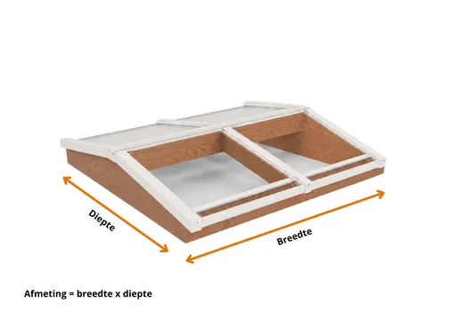 Lichtstraat Zadeldak Douglas met 4 vaks veiligheidsglas - 158,2cm breed | Wit RAL 9010