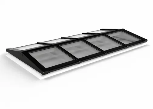Lichtstraat Zadeldak Grenen - 4 vak geïsoleerd HR++ beglazing | Wit RAL 9010