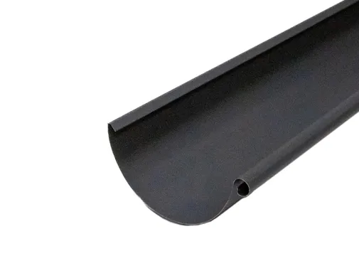 Mastgoot met kraal verzinkt staal 125mm grijs RAL 7024