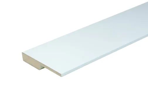 Overzetplint MDF 18x120mm (12x60mm uitsparing) geschaafd vochtwerend wit voorgelakt per 4 stuks
