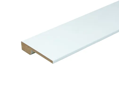 Overzetplint MDF 18x90mm (12x60mm uitsparing) geschaafd vochtwerend wit voorgelakt per 4 stuks