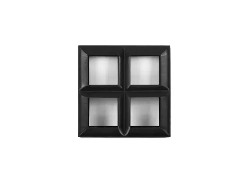 Metalen raam vast vierkant dubbelglas 25x25x5cm zwart