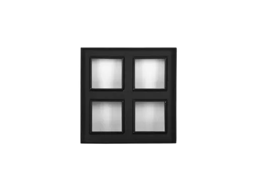 Metalen raam vast vierkant dubbelglas 25x25x5cm zwart