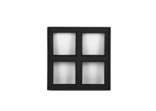 Metalen raam vast vierkant dubbelglas 30x30x5cm zwart